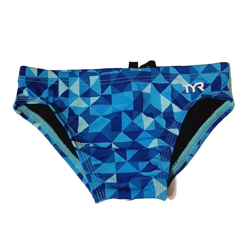 TYR Swimwear Boys Size S (22) 100% Polyester Optic Racer Brief Drawstring NEW